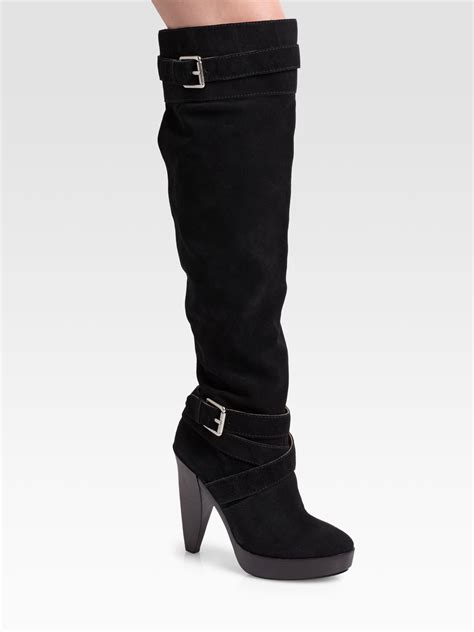 michael kors black suede booties|michael kors adjustable buckle boots.